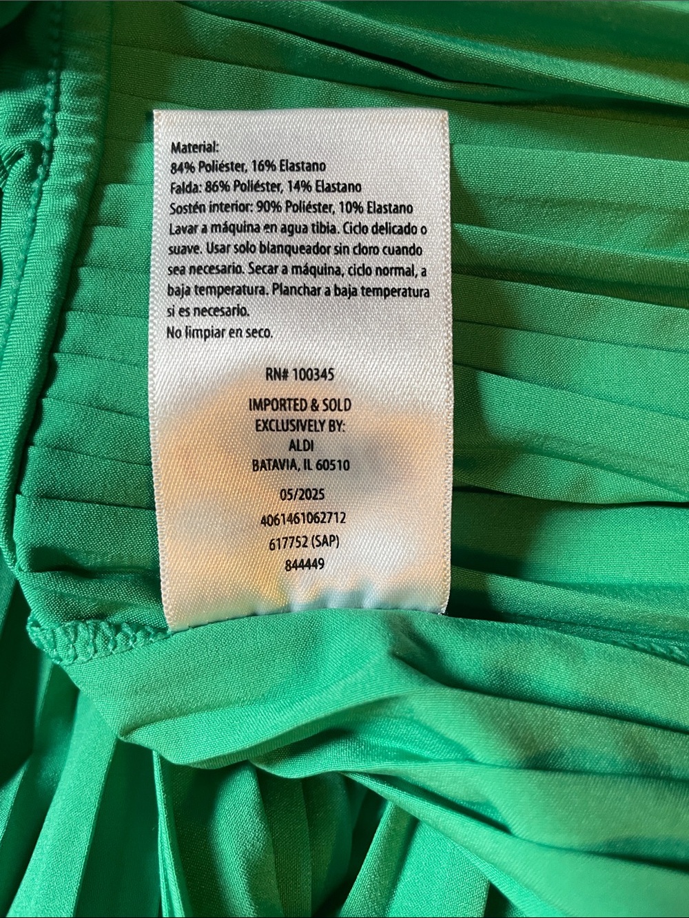 Crane Kelly Green Pleated Waist Tank Dress Size XL - Picture 9 of 9